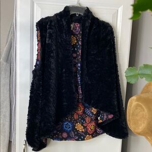 Black Faux Fur Women's Vest